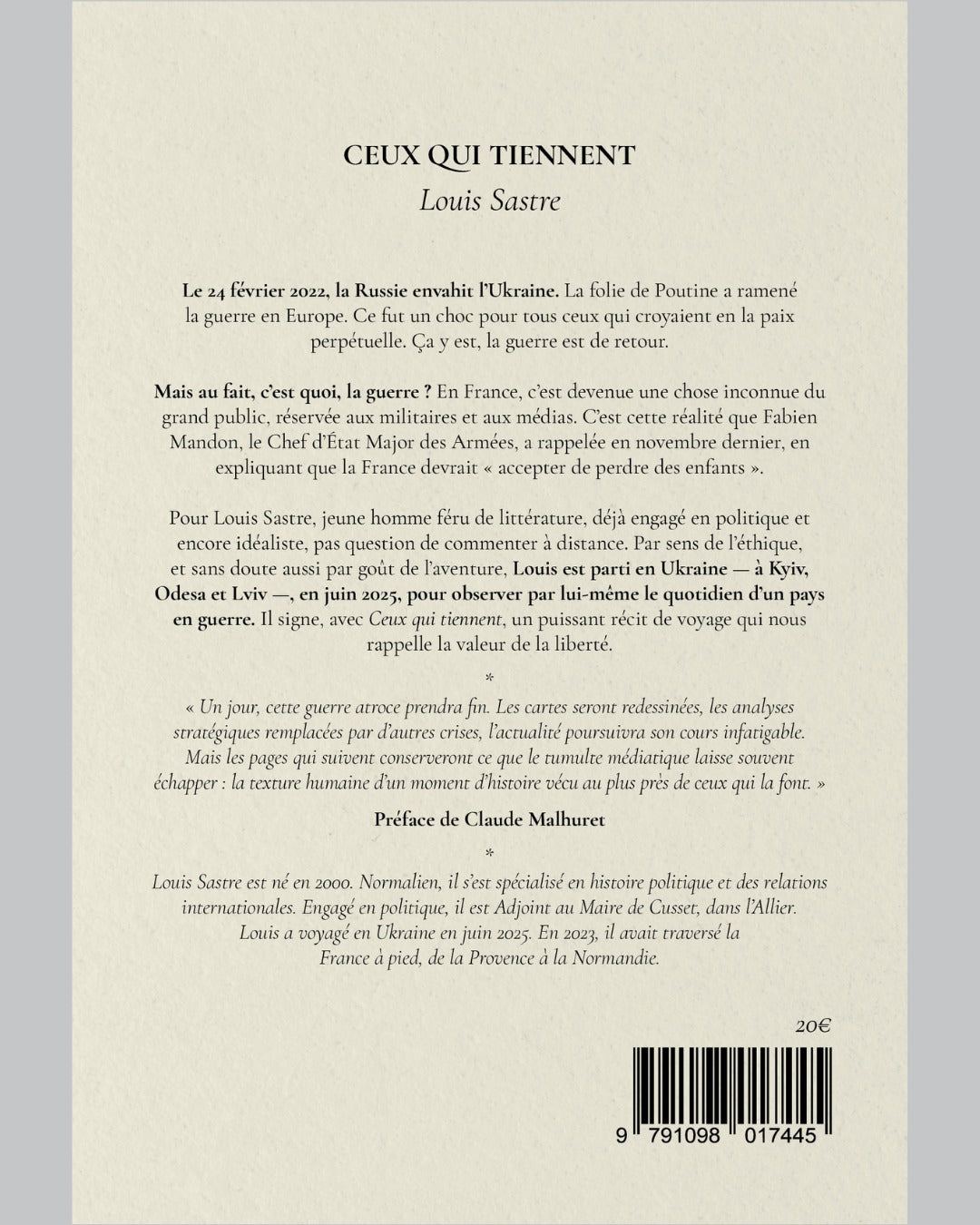 CEUX QUI TIENNENT, Louis Sastre