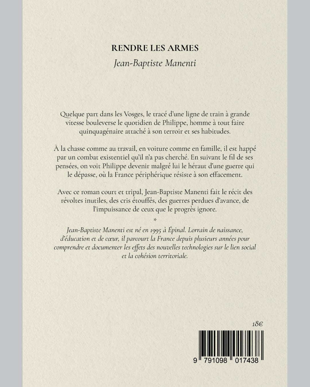 RENDRE LES ARMES, Jean-Baptiste Manenti